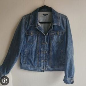 Nautica Jean Jacket Woth Pintucks Size Medium